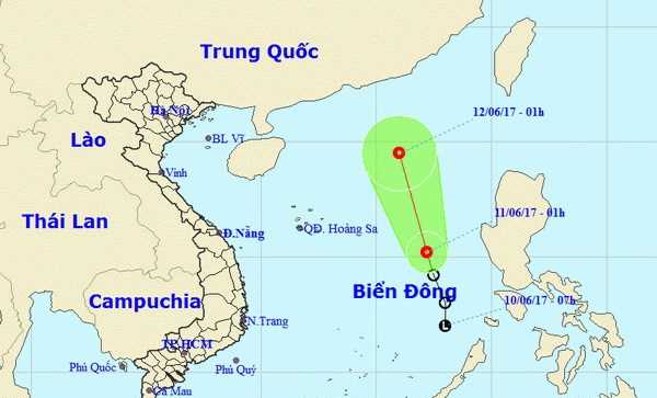 Trong 24 giờ tới, áp thấp nhiệt đới có khả năng mạnh thêm Trong 24 giờ tới, áp thấp nhiệt đới có khả năng mạnh thêm