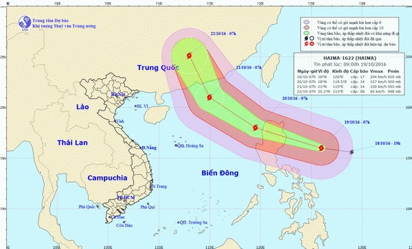 Bão số 7 giật cấp 10 tại Quảng Ninh, siêu bão Haima tiến vào Biển Đông Bão số 7 giật cấp 10 tại Quảng Ninh, siêu bão Haima tiến vào Biển Đông