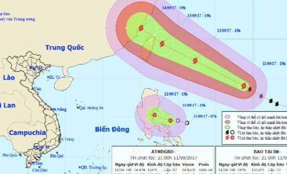 Thời tiết 12-9: Siêu bão cùng áp thấp hoạt động sát biển Đông