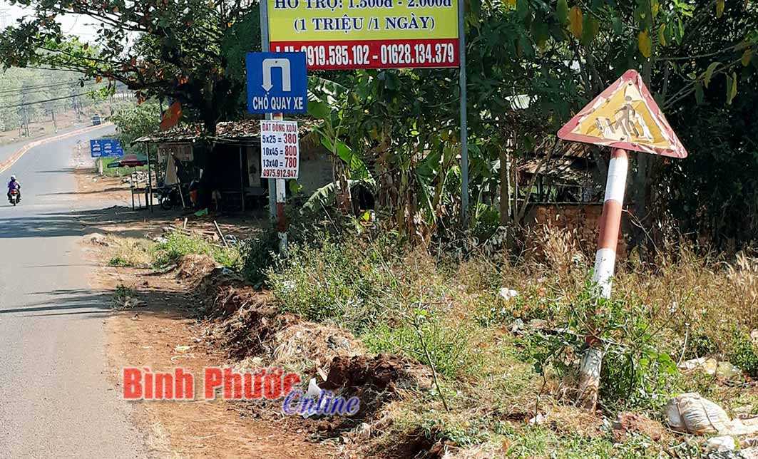 2 biển báo giao thông bị gãy đổ