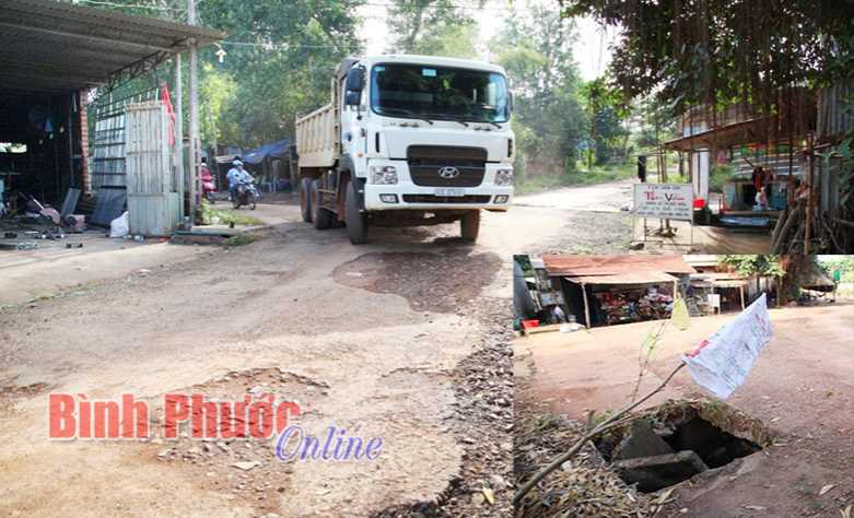 Đoạn đường đang rất cần được sửa chữa