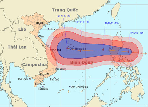 Bão Na Ri vào biển Đông