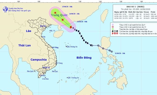 Bão số 1 đi vào đất liền Trung Quốc, suy yếu thành áp thấp nhiệt đới