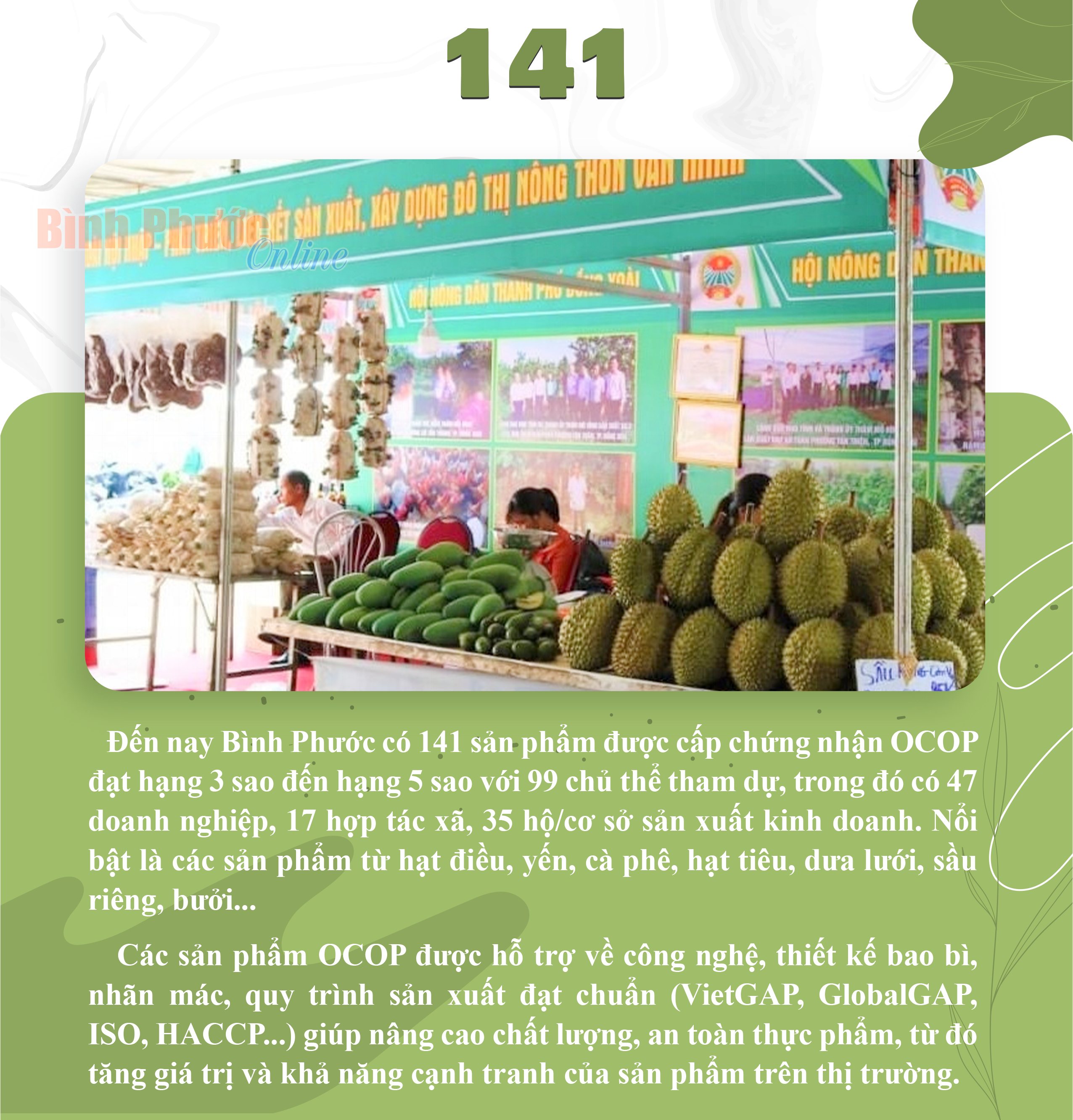 Bình Phước có 141 sản phẩm được cấp chứng nhận OCOP