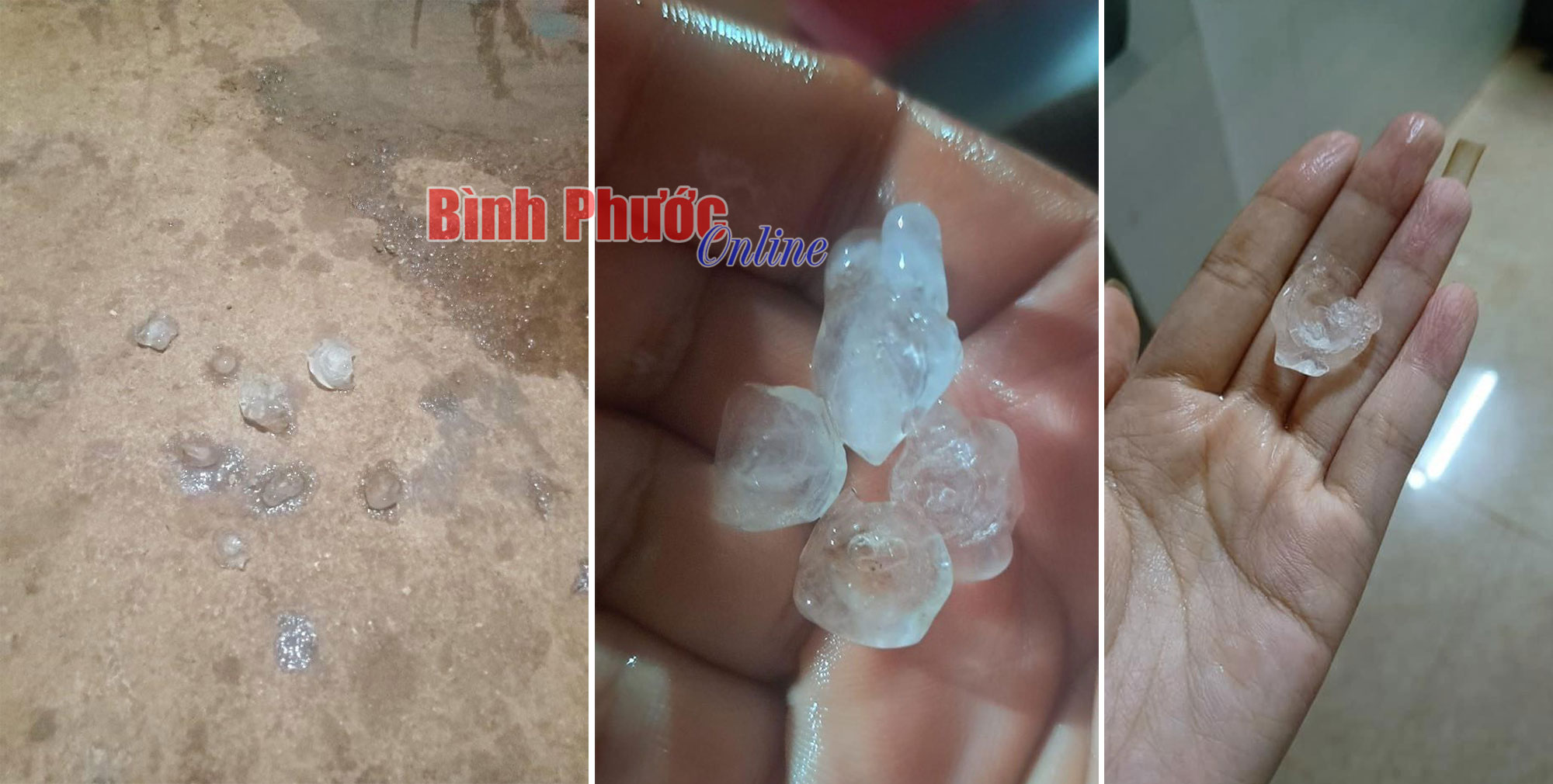 Bù Gia Mập xuất hiện mưa đá