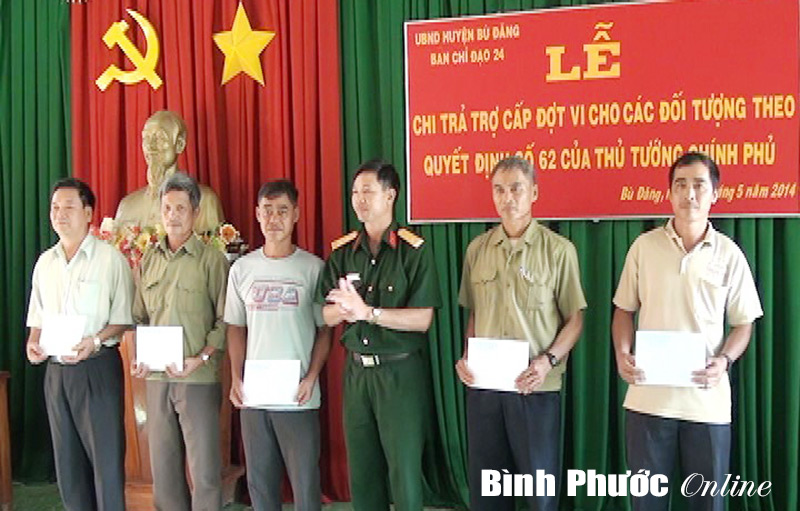 60 trường hợp được chi trả theo Quyết định 62 60 trường hợp được chi trả theo Quyết định 62