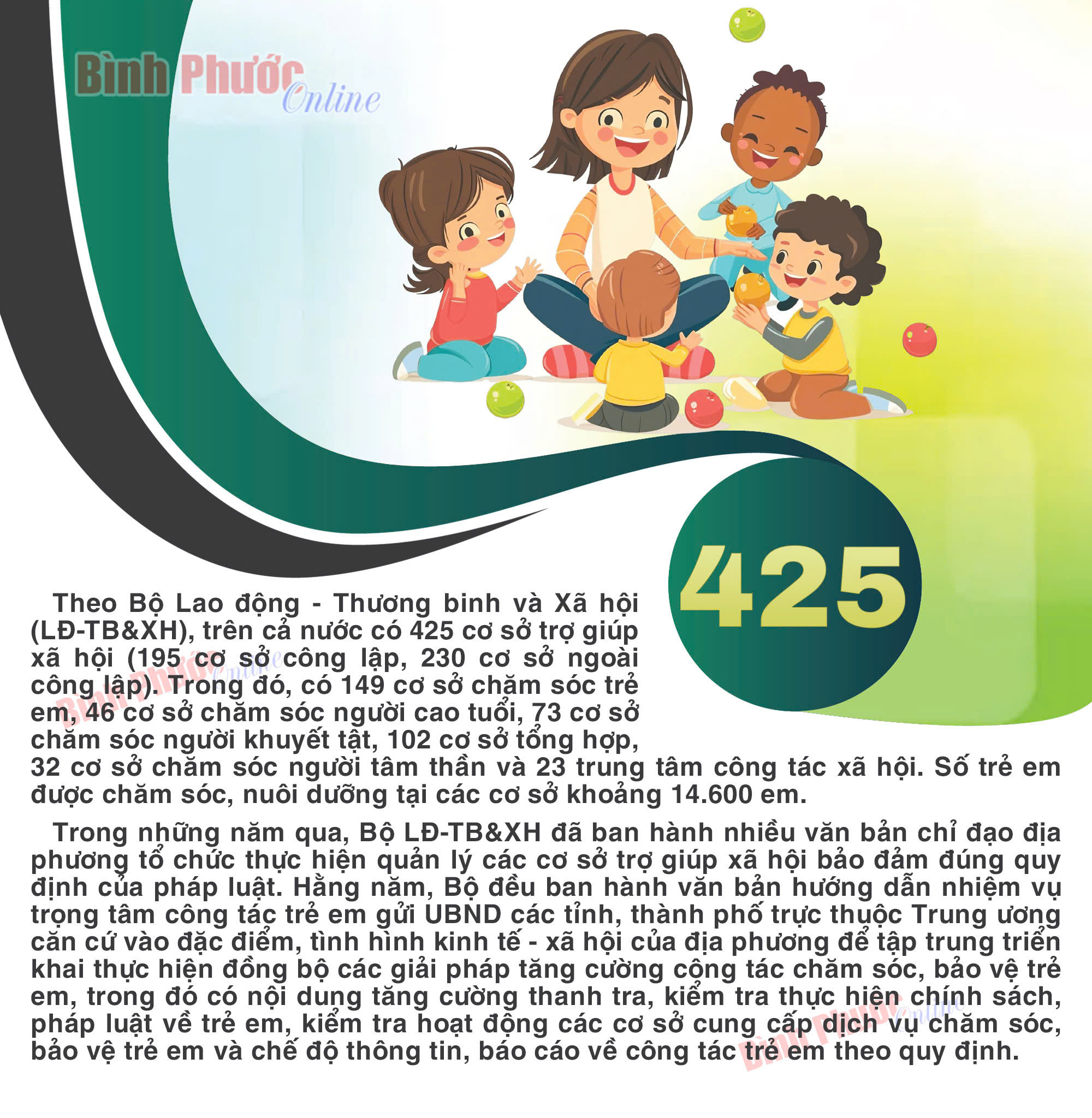 Cả nước có 425 cơ sở trợ giúp xã hội