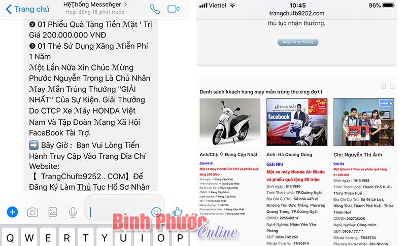 Cảnh giác chiêu thức lừa đảo qua tin nhắn