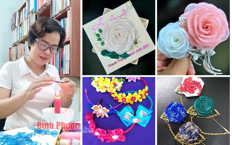 Cô giáo đam mê hoa cài áo handmade