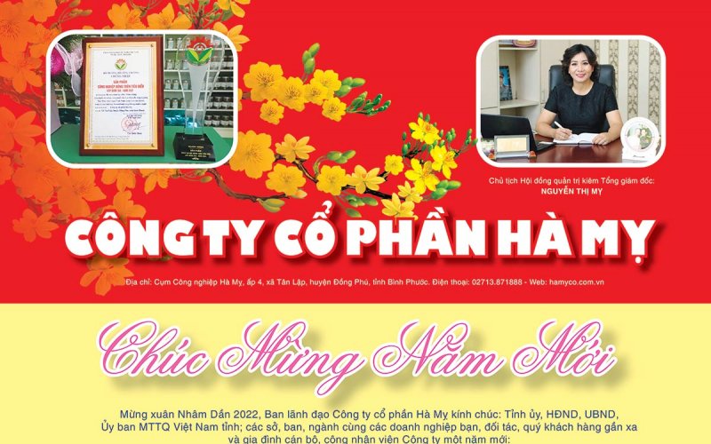 Công ty Cổ phần Hà Mỵ chúc mừng năm mới 2022
