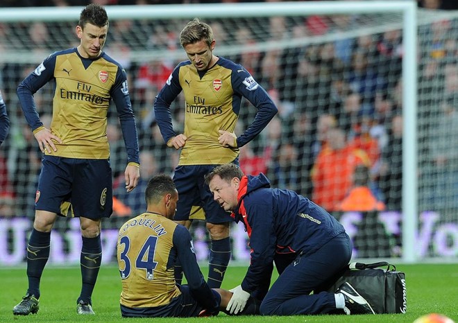 Tiền vệ Coquelin của Arsenal phải nghỉ thi đấu ít nhất 2 tháng