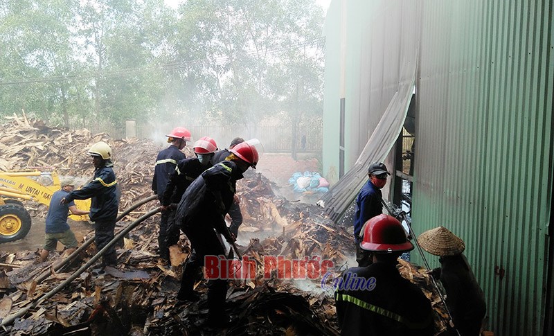 Cháy bãi nguyên liệu gỗ tạp Công ty TNHH SX-TM-DV Nguyên Phước Cháy bãi nguyên liệu gỗ tạp Công ty TNHH SX-TM-DV Nguyên Phước