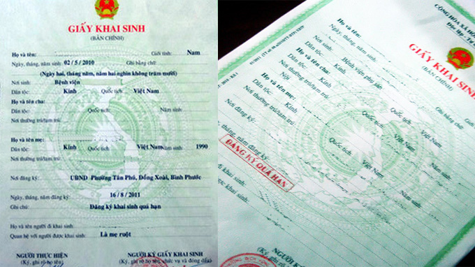 Sẽ bỏ giấy khai sinh Sẽ bỏ giấy khai sinh