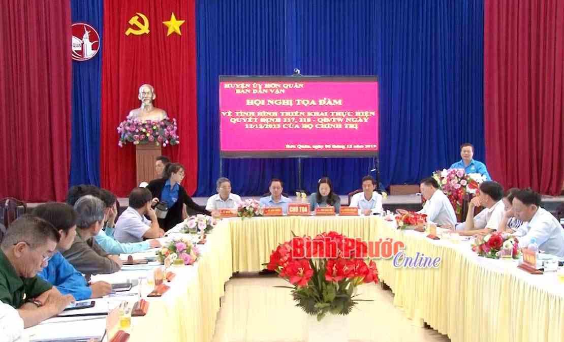 Hớn Quản tọa đàm thực hiện Quyết định số 217, 218 của Bộ Chính trị Hớn Quản tọa đàm thực hiện Quyết định số 217, 218 của Bộ Chính trị