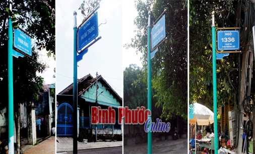 Cây xanh che biển tên đường đã được phát quang Cây xanh che biển tên đường đã được phát quang