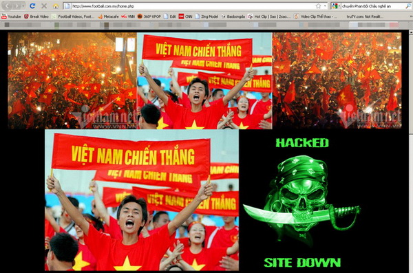 Hacker tấn công trang chủ Liên đoàn Bóng đá Việt Nam Hacker tấn công trang chủ Liên đoàn Bóng đá Việt Nam