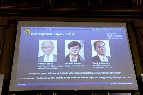 Nghiên cứu về đèn LED giành giải Nobel Vật lý Nghiên cứu về đèn LED giành giải Nobel Vật lý
