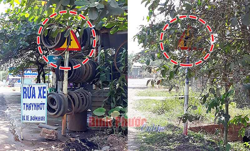 Ảnh phê bình: Biển báo giao thông “sợ nắng” Ảnh phê bình: Biển báo giao thông “sợ nắng”