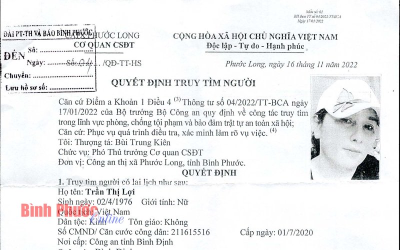 Quyết định truy tìm người