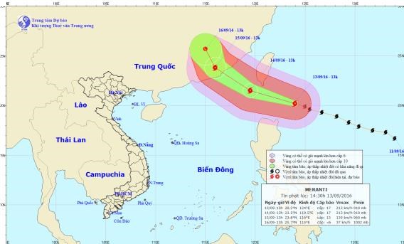 Siêu bão Meranti có sức gió giật cấp 17 đang tiến vào Biển Đông Siêu bão Meranti có sức gió giật cấp 17 đang tiến vào Biển Đông