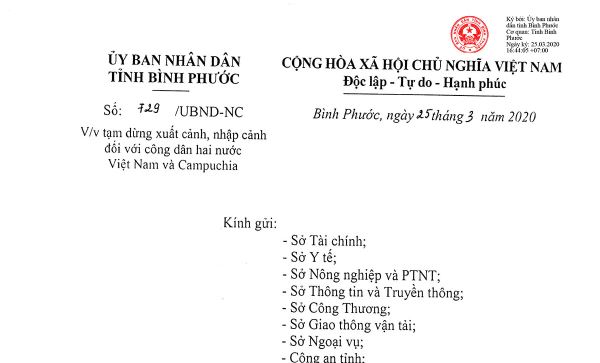 Tạm dừng xuất, nhập cảnh đối với công dân hai nước Việt Nam và Campuchia Tạm dừng xuất, nhập cảnh đối với công dân hai nước Việt Nam và Campuchia