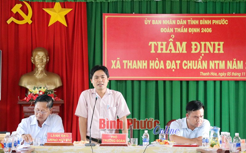 Thẩm định xã Thanh Hòa đạt chuẩn 19/19 tiêu chí NTM