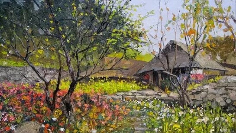 Thềm nhà có hoa Thềm nhà có hoa