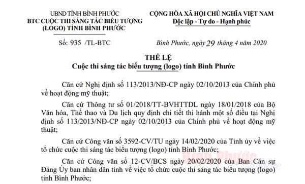 Phát động Cuộc thi sáng tác biểu tượng (logo) Bình Phước