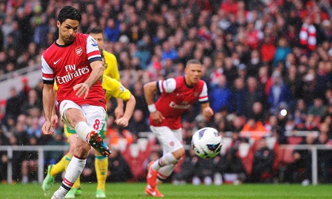 Thắng nghẹt thở Norwich, Arsenal vươn lên vị trí thứ 3