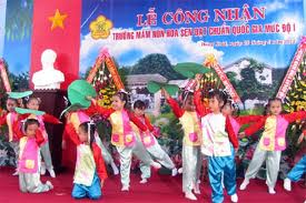 Biểu trưng trường mầm non chuẩn quốc gia phải ghi rõ đạt mức 1 hoặc 2 Biểu trưng trường mầm non chuẩn quốc gia phải ghi rõ đạt mức 1 hoặc 2