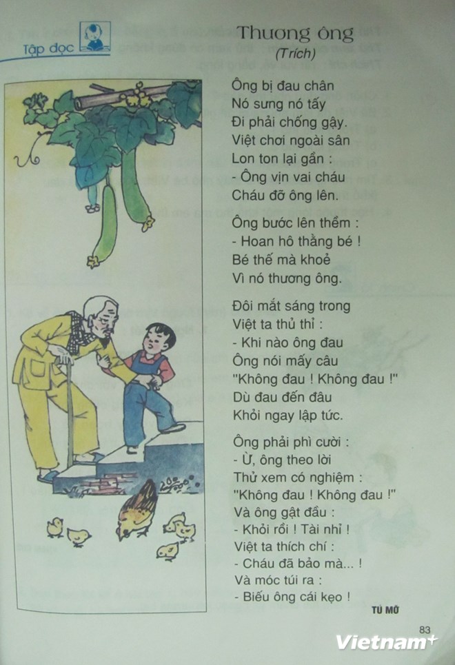 Thực hư vụ "bóp méo" bài thơ "Thương ông" trong sách Tiếng Việt lớp 2