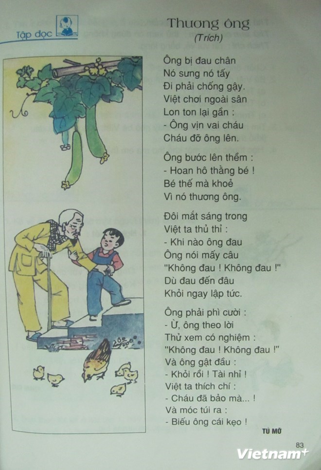 Chủ biên sách giáo khoa "trần tình" về bài thơ “Thương ông"
