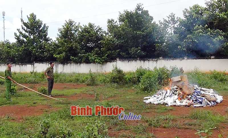 Tiêu hủy 14.300 bao thuốc lá lậu
