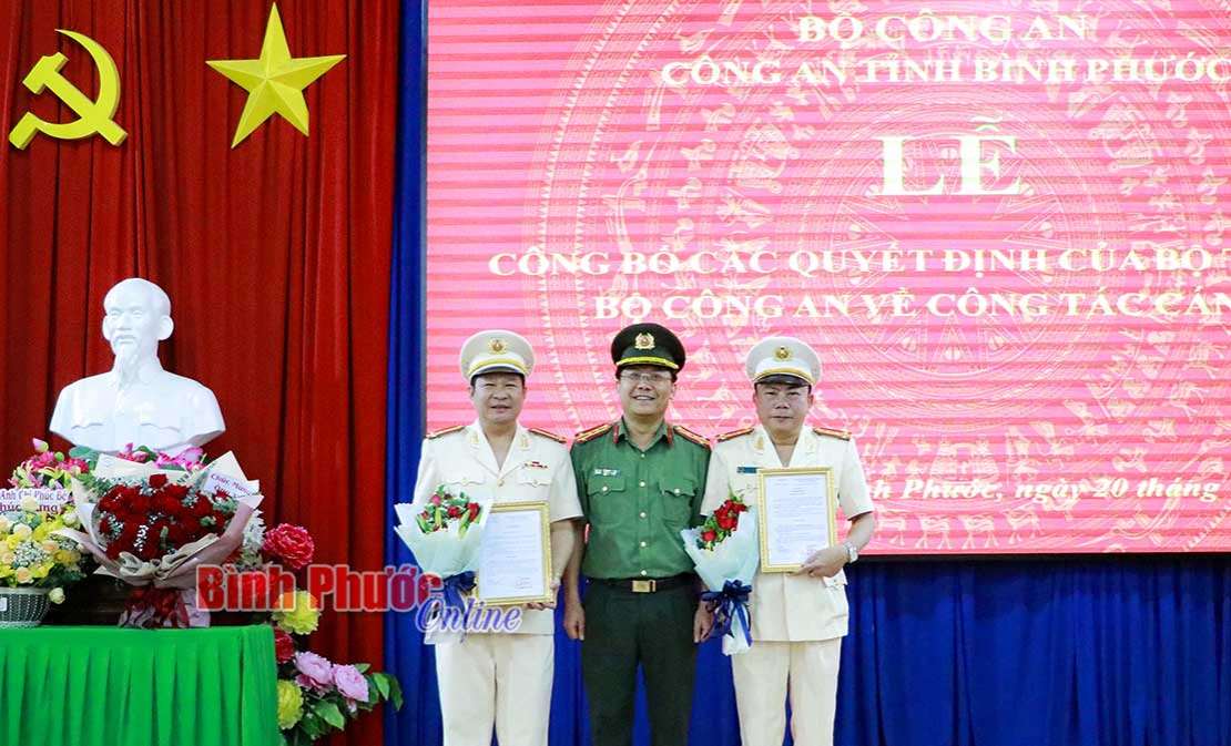 Bộ Công an bổ nhiệm 2 Phó giám đốc Công an tỉnh Bình Phước
