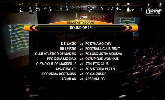 Bốc thăm vòng 1/8 Europa League: Arsenal đụng độ AC Milan Bốc thăm vòng 1/8 Europa League: Arsenal đụng độ AC Milan