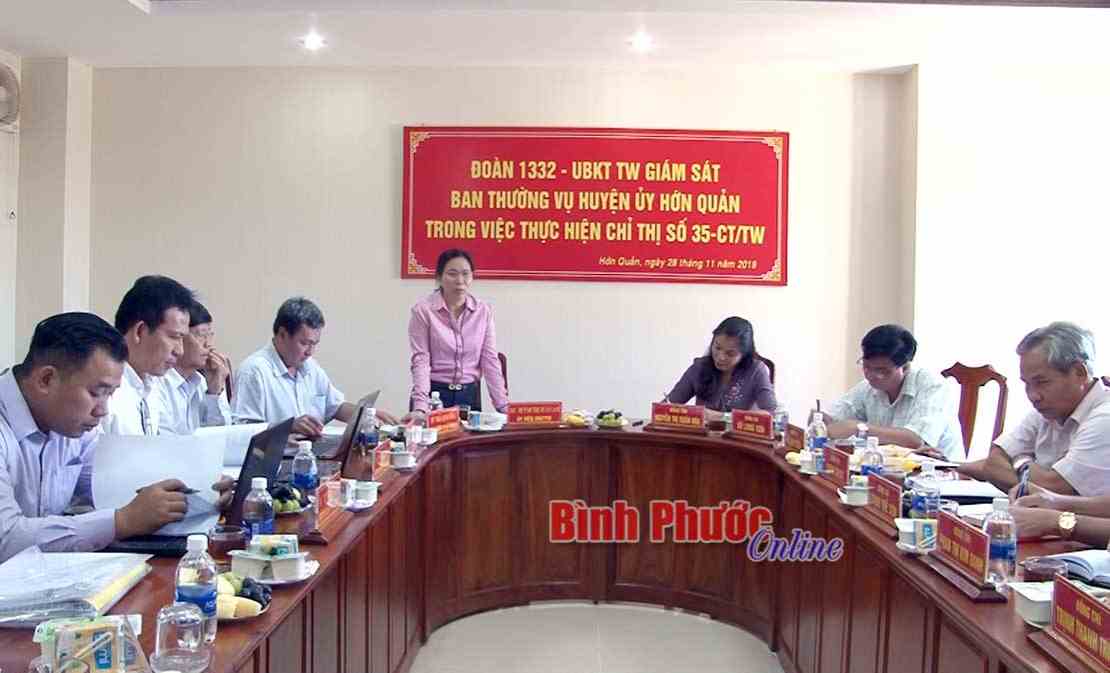 Ủy ban Kiểm tra Trung ương làm việc tại huyện Hớn Quản Ủy ban Kiểm tra Trung ương làm việc tại huyện Hớn Quản