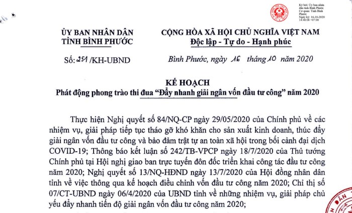 Phát động thi đua đẩy mạnh giải ngân vốn đầu tư công năm 2020