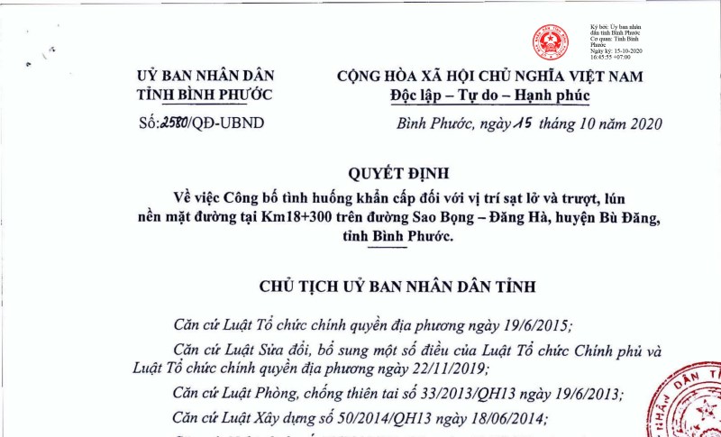 Công bố tình huống khẩn cấp về sạt lở và trượt, lún nền mặt đường Sao Bọng - Đăng Hà Công bố tình huống khẩn cấp về sạt lở và trượt, lún nền mặt đường Sao Bọng - Đăng Hà
